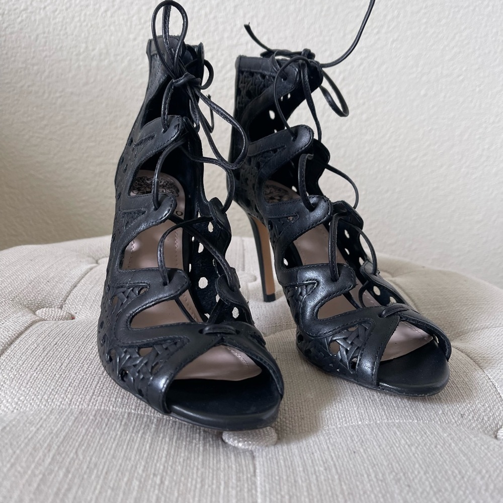 Vince Camuto open toe heels.